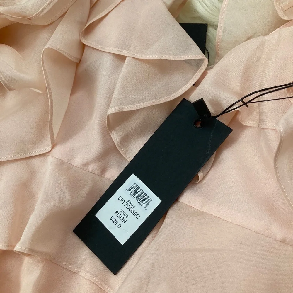 RACHEL ZOE Silk Ruffle & Crystal Accents Mini Dress - Picture 12 of 14
